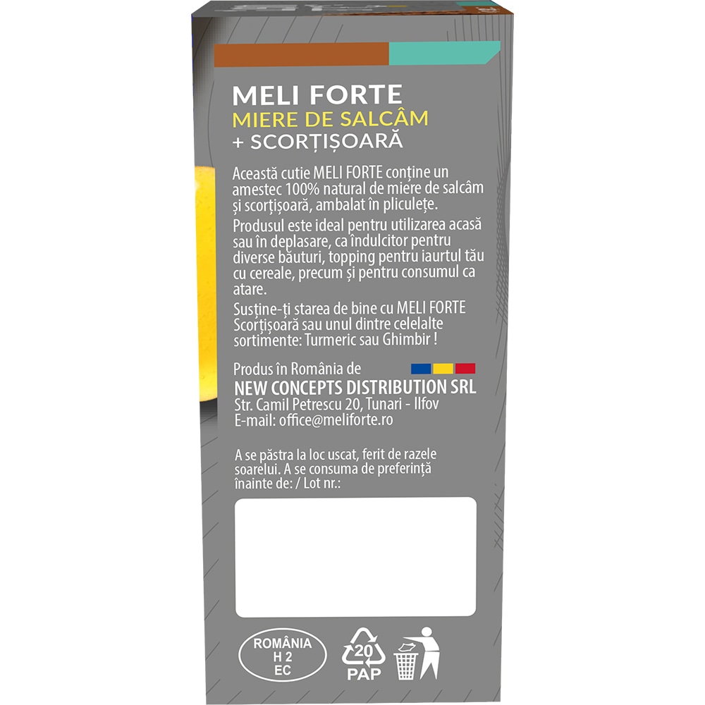 Pachet 2 x Miere de salcam si scortisoara x 12 plicuri, 240 g, MELIFORTE