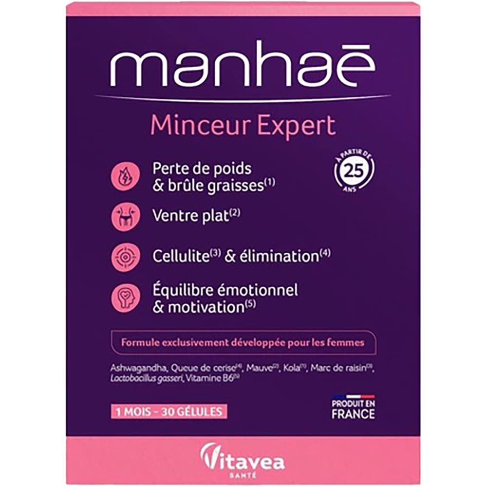 Supliment alimentar Minceur Expert pentru reducerea in greutate Manhae, 30 capsule vegetale, VEGE VITAVEA