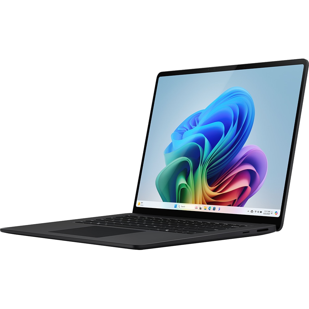 Laptop MICROSOFT Surface Laptop 7, Snapdragon X Elite-Qualcomm X1E-80-100 pana la 4.0GHz, 15" Touch, 16GB, SSD 512GB, Qualcomm Adreno, Windows 11 Home, Black