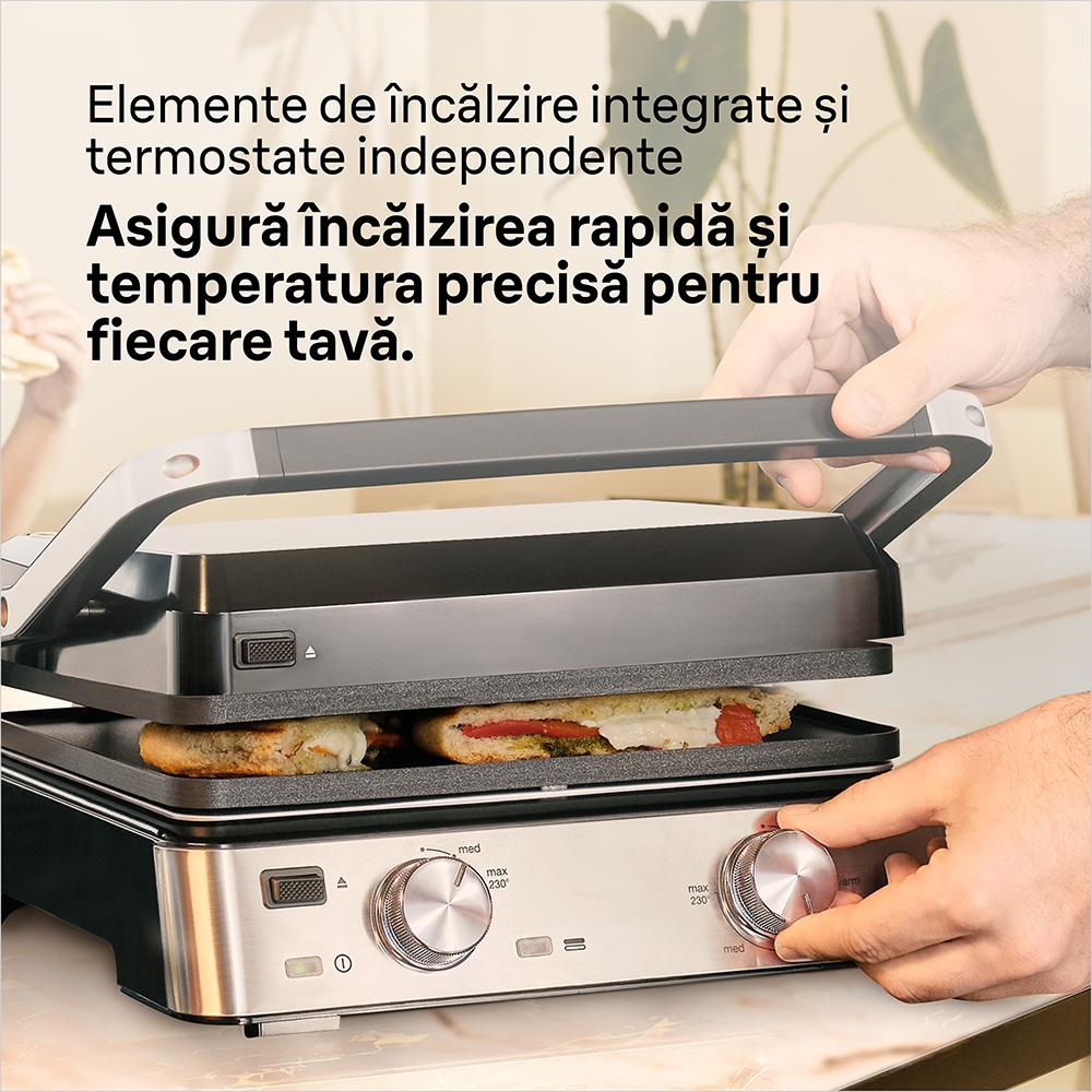 Gratar electric BRAUN MultiGrill CG7020, 2000W, argintiu-negru 