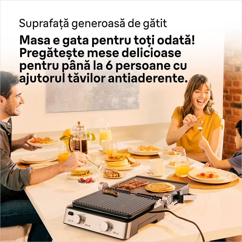 Gratar electric BRAUN MultiGrill CG7020, 2000W, argintiu-negru 