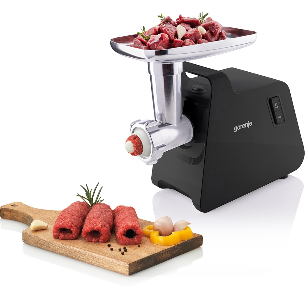 Masina de tocat carne GORENJE MG2001SB, 2.6kg/min, 2000W, accesoriu carnati/radere/feliere, negru