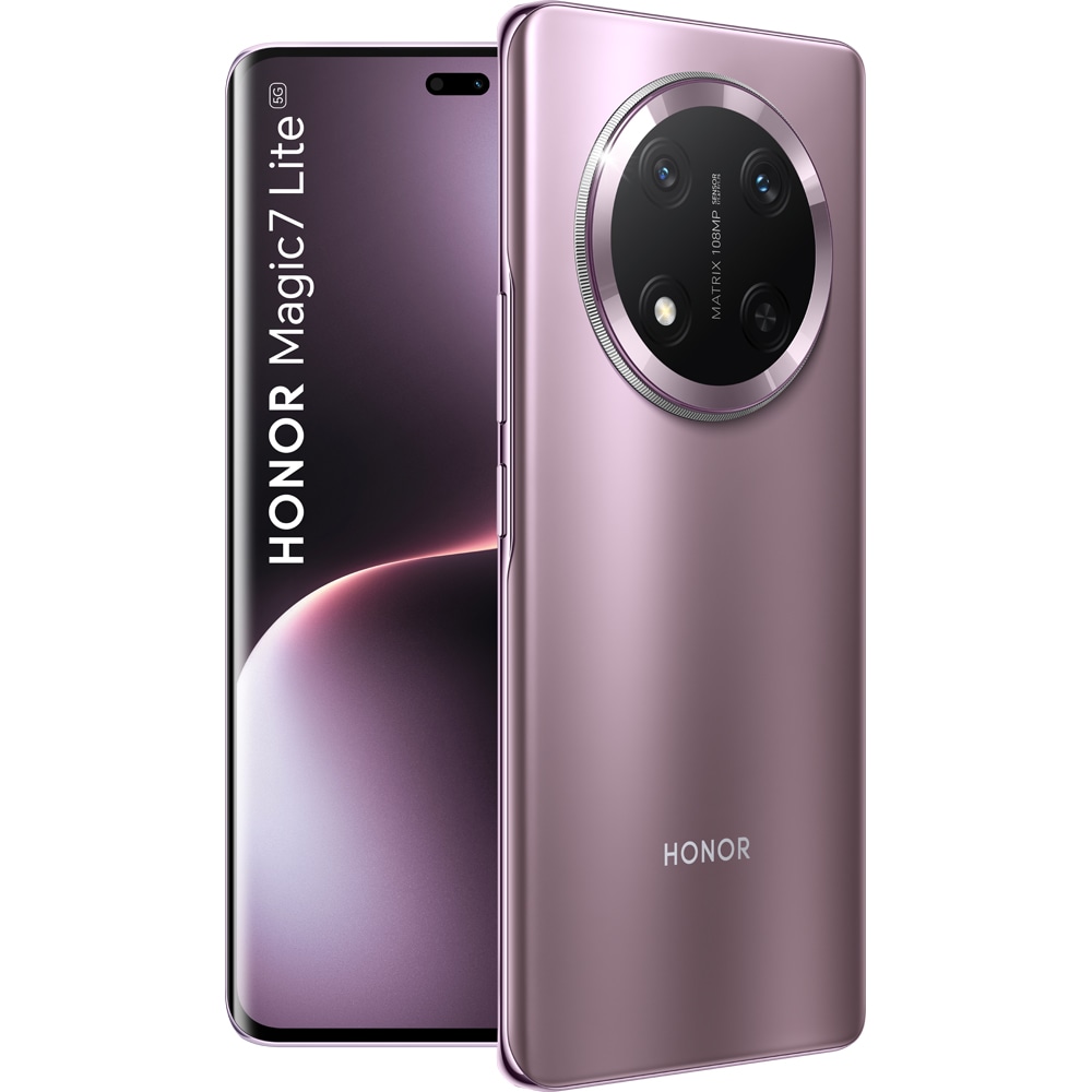 Telefon HONOR Magic 7 Lite, 256GB, 8GB RAM, Dual SIM, Titanium Purple