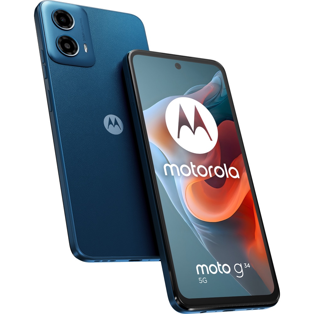 Telefon MOTOROLA Moto G34 5G, 128GB, 8GB RAM, Dual SIM, Ocean Green