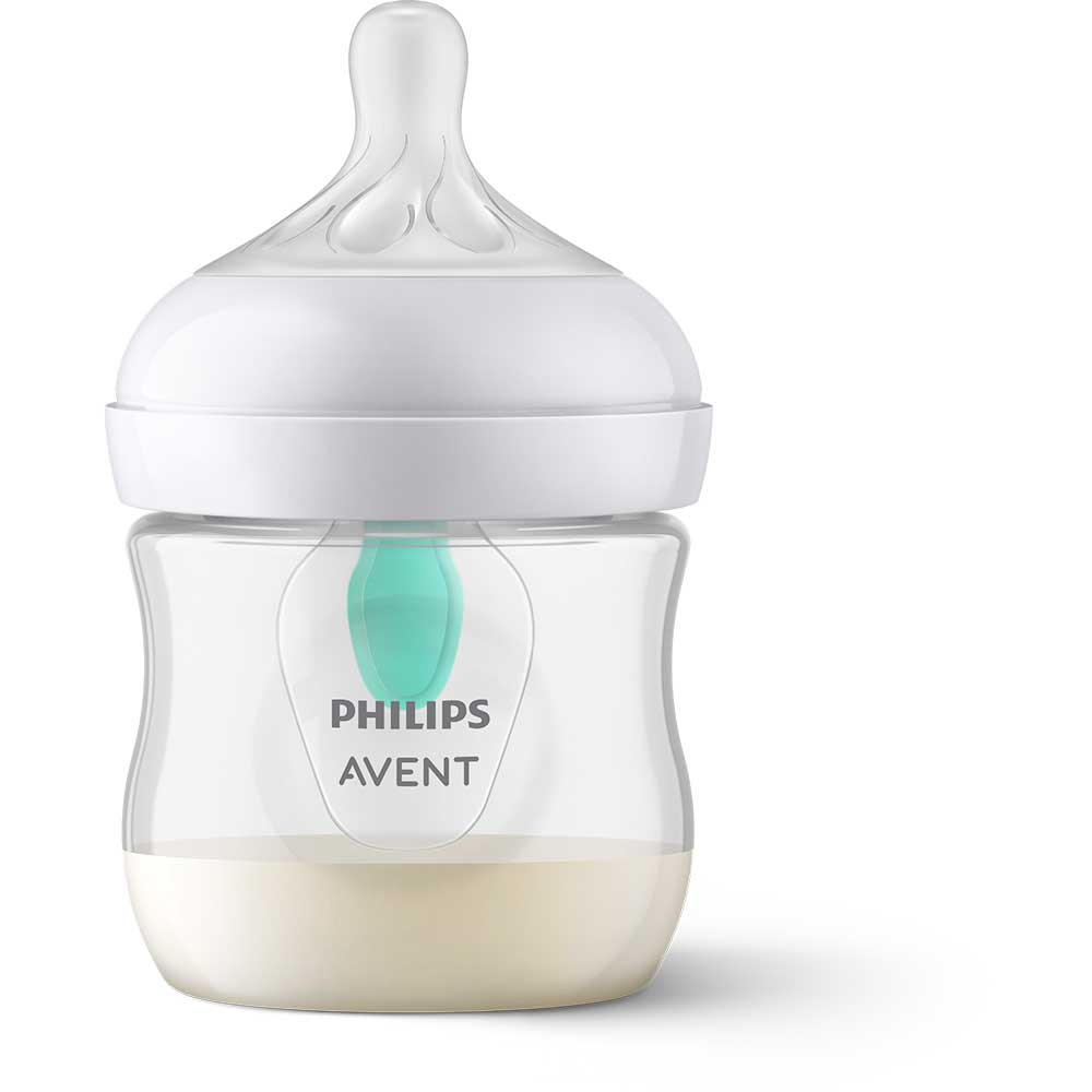 Set PHILIPS AVENT Natural Response SCD657/11: 2 biberoane 125ml + 2 biberoane 260ml + 2 dispozitive AirFree + suzeta + perie biberon, flux lent, 0 luni+, multicolor