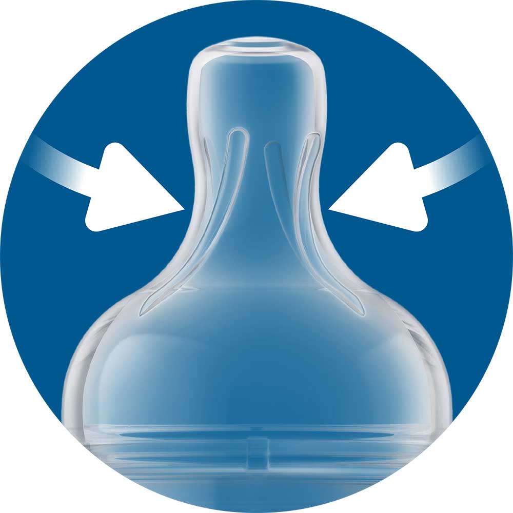 Set 2 biberoane anticolici PHILIPS AVENT SCY100/02, flux nou-nascut, 0 luni+, 125ml, alb-transparent
