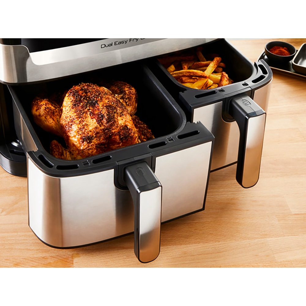 Friteuza cu aer cald dubla TEFAL Easy Fry&Gril EY905D10, 2.4kg, 8.3l, 2700W, negru-argintiu