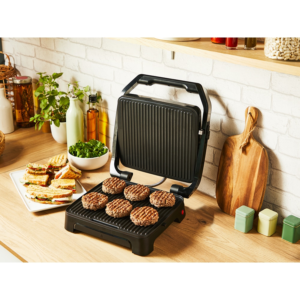 Gratar electric TEFAL Inicio Adjust GC272D10, 2180W, functie Panini, argintiu-negru
