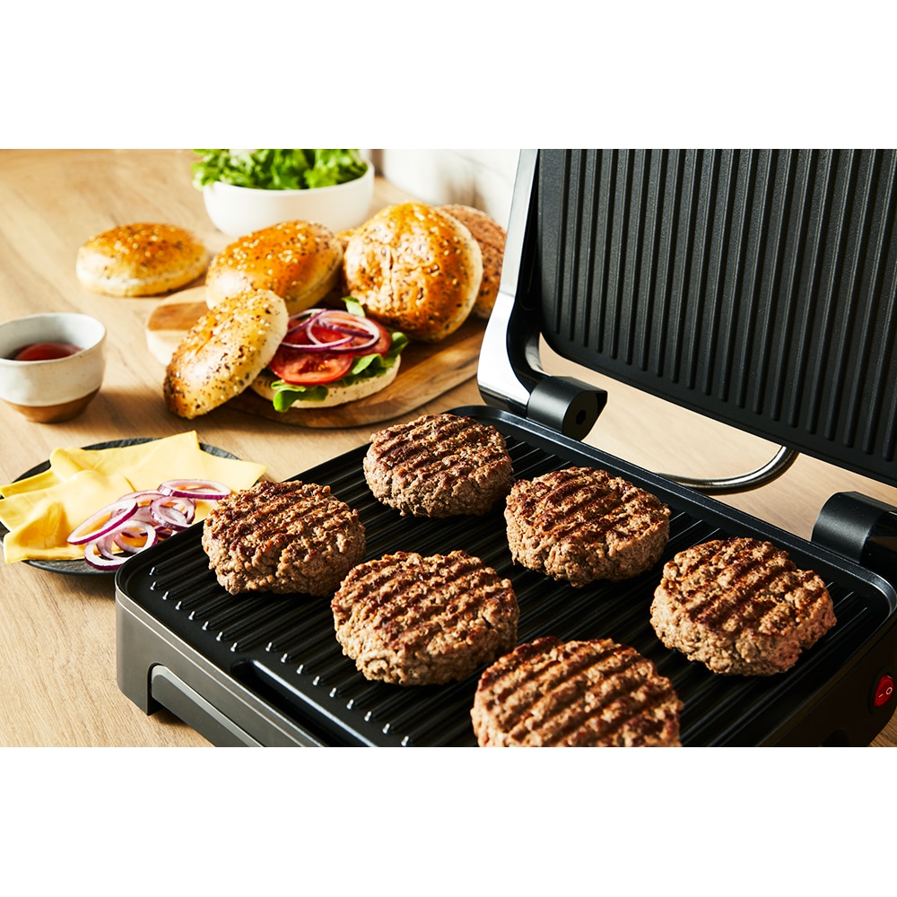 Gratar electric TEFAL Inicio Adjust GC272D10, 2180W, functie Panini, argintiu-negru