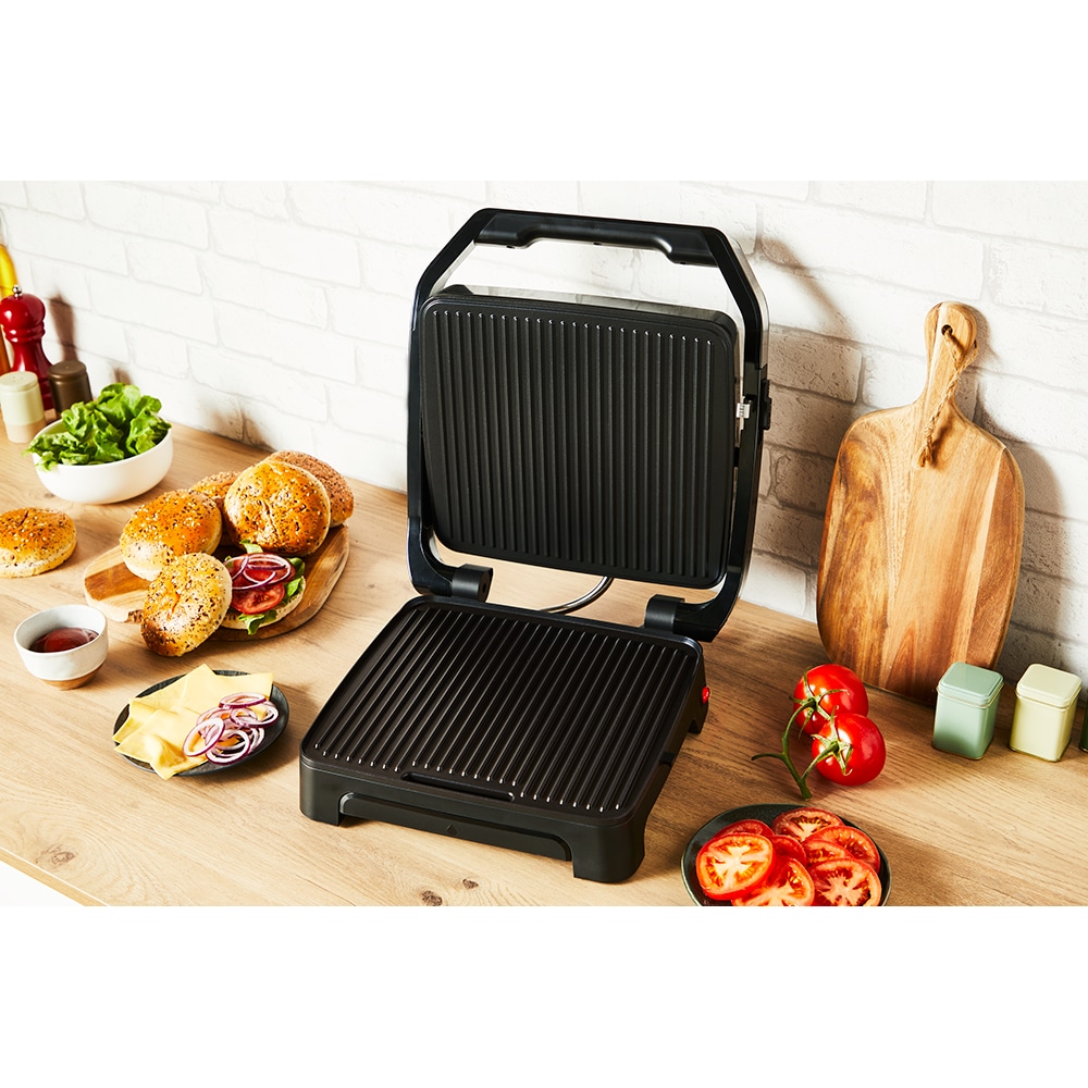 Gratar electric TEFAL Inicio Adjust GC272D10, 2180W, functie Panini, argintiu-negru