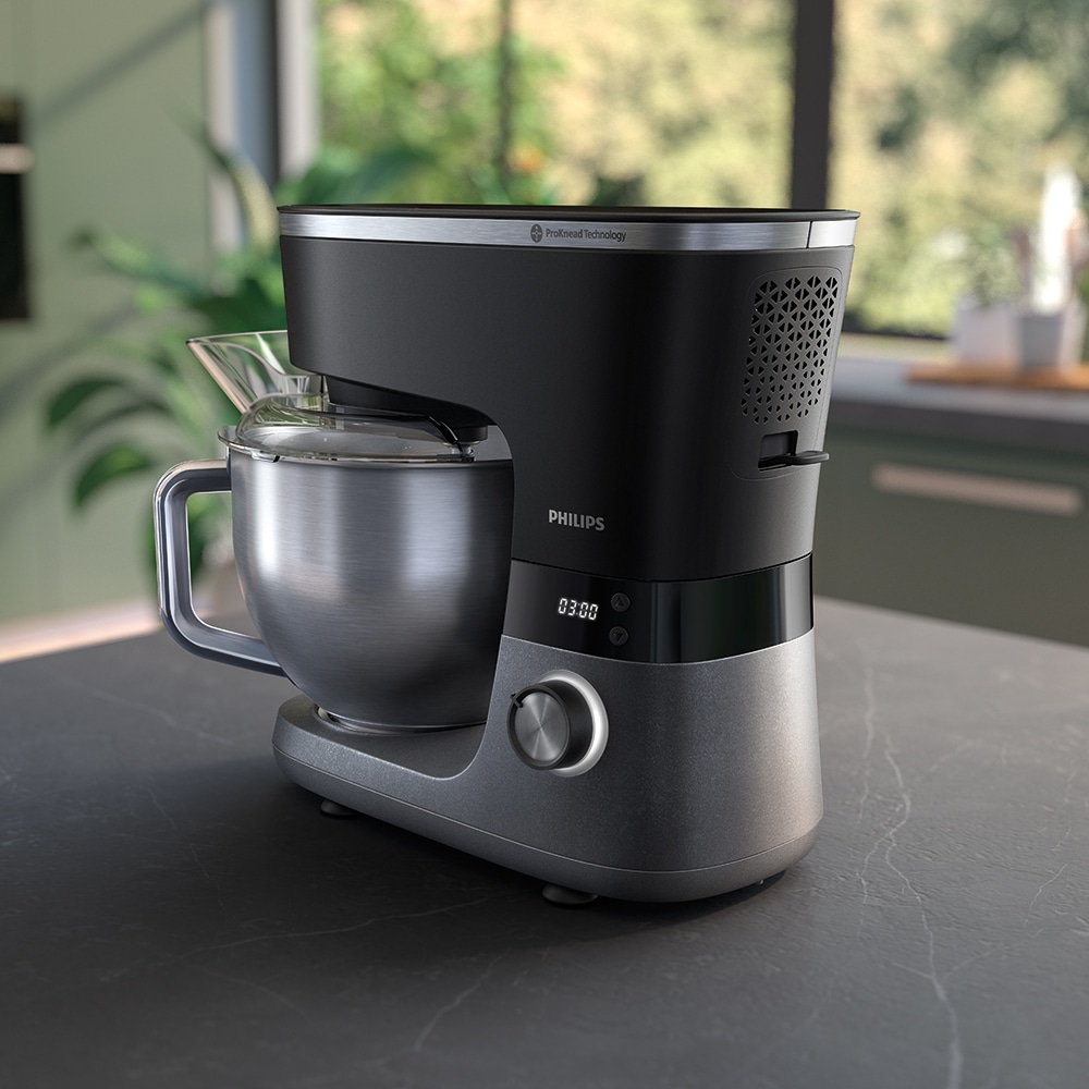 Robot de bucatarie PHILIPS Seria 7000 HR7962/01, vas 5.5l, 1000W, 8 trepte viteza, negru-argintiu