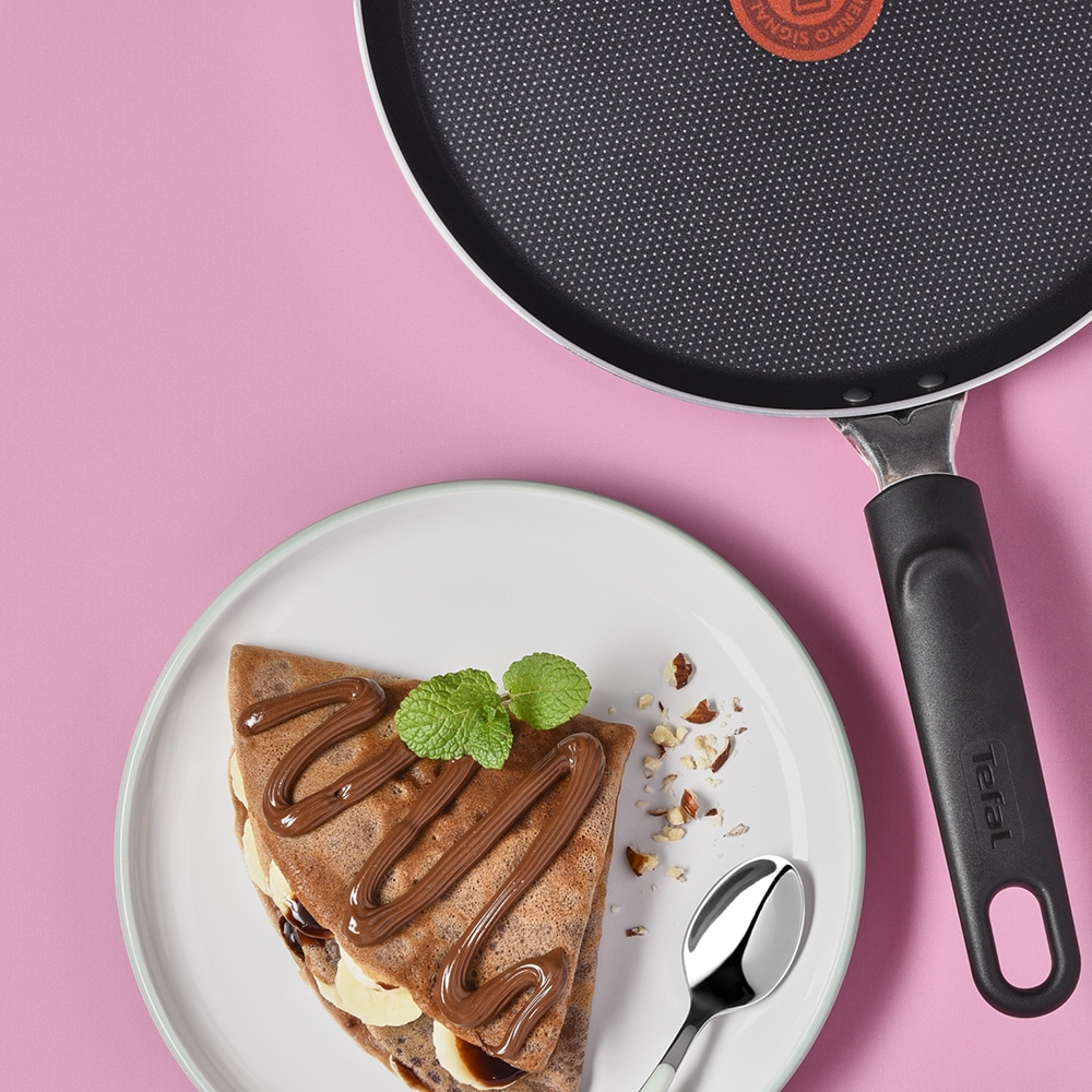 Tigaie clatite TEFAL Simply Clean B5671053, 25cm, aluminiu, Thermo Signal, negru