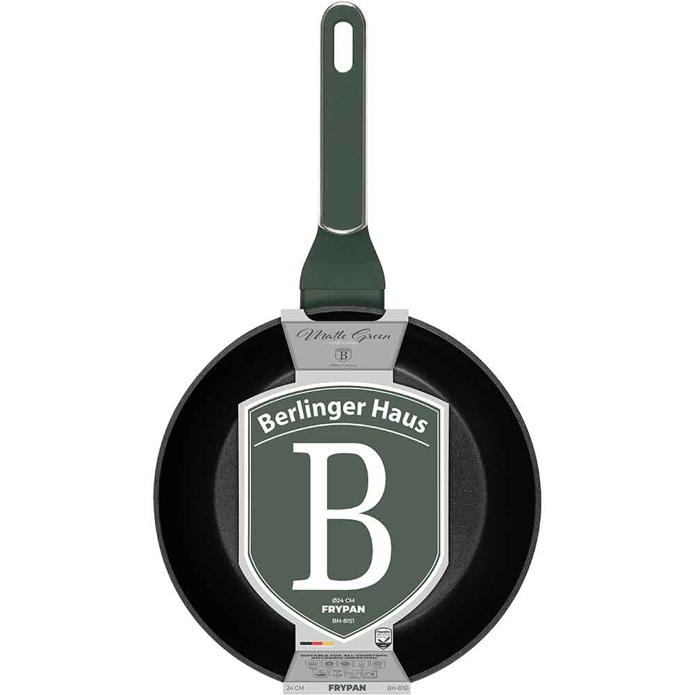 Tigaie BERLINGER HAUS BH 8151, 24cm, aluminiu, verde mat