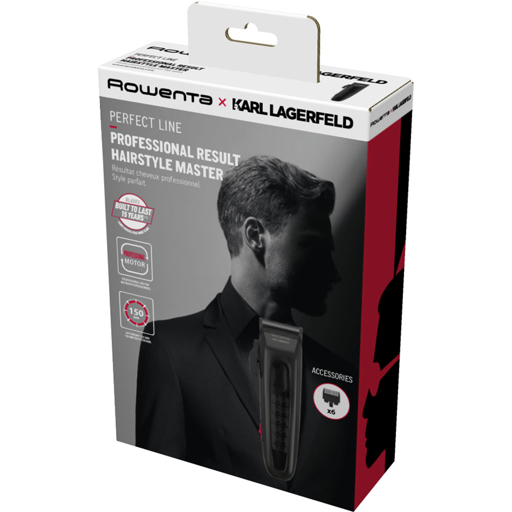 Aparat de tuns ROWENTA X Karl Lagerfeld Perfect Line TN152LF0, acumulator, 150 min autonomie, rosu-negru