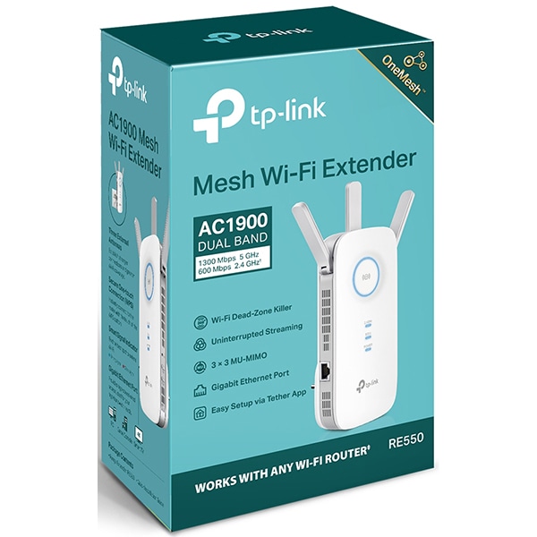 Wireless Range Extender TP-LINK RE550, Dual Band 600 + 1300 Mbps, alb