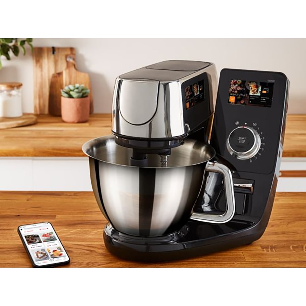 Robot de bucatarie TEFAL I-Coach Touch QB951838, vas 5.5l, 1200W, 10 trepte viteza, negru-argintiu