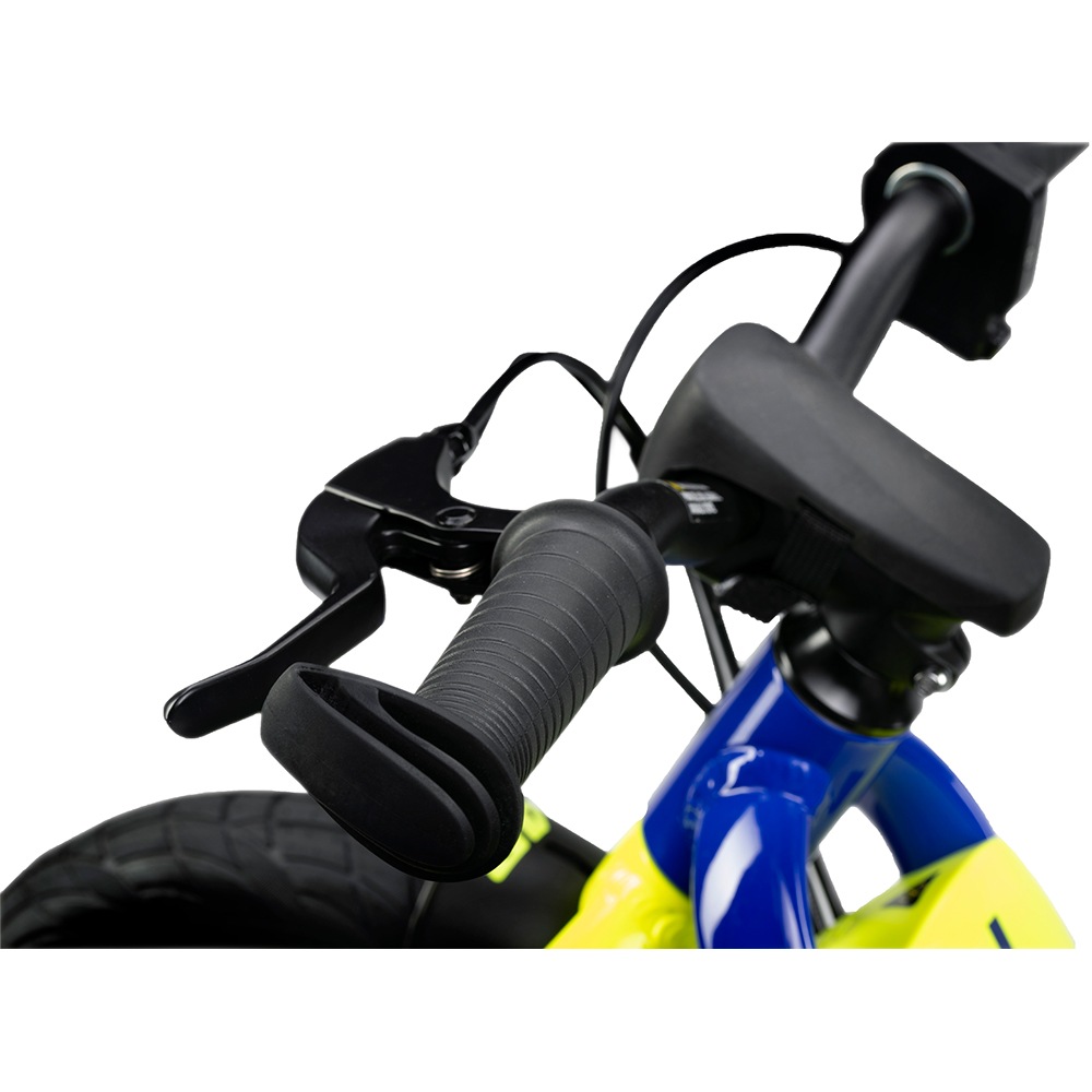 Bicicleta asistata electric fara pedale VR46 Motorbike, roata 12", motor 150W, viteza max 12 Km/h, albastru-galben