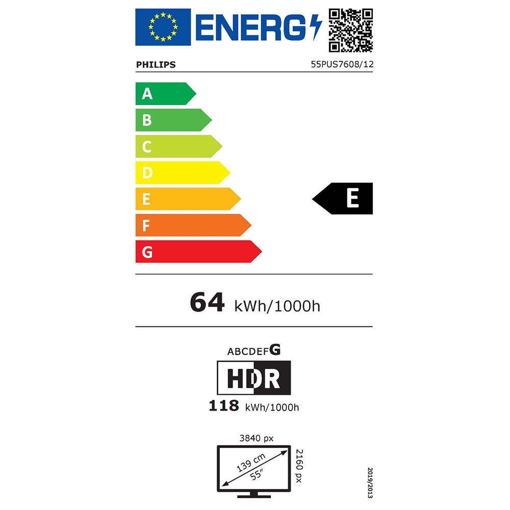 Televizor LED Smart PHILIPS 55PUS7608, Ultra HD 4K, HDR10, 139cm
