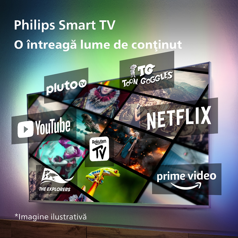 Televizor LED Smart PHILIPS 55PUS7608, Ultra HD 4K, HDR10, 139cm