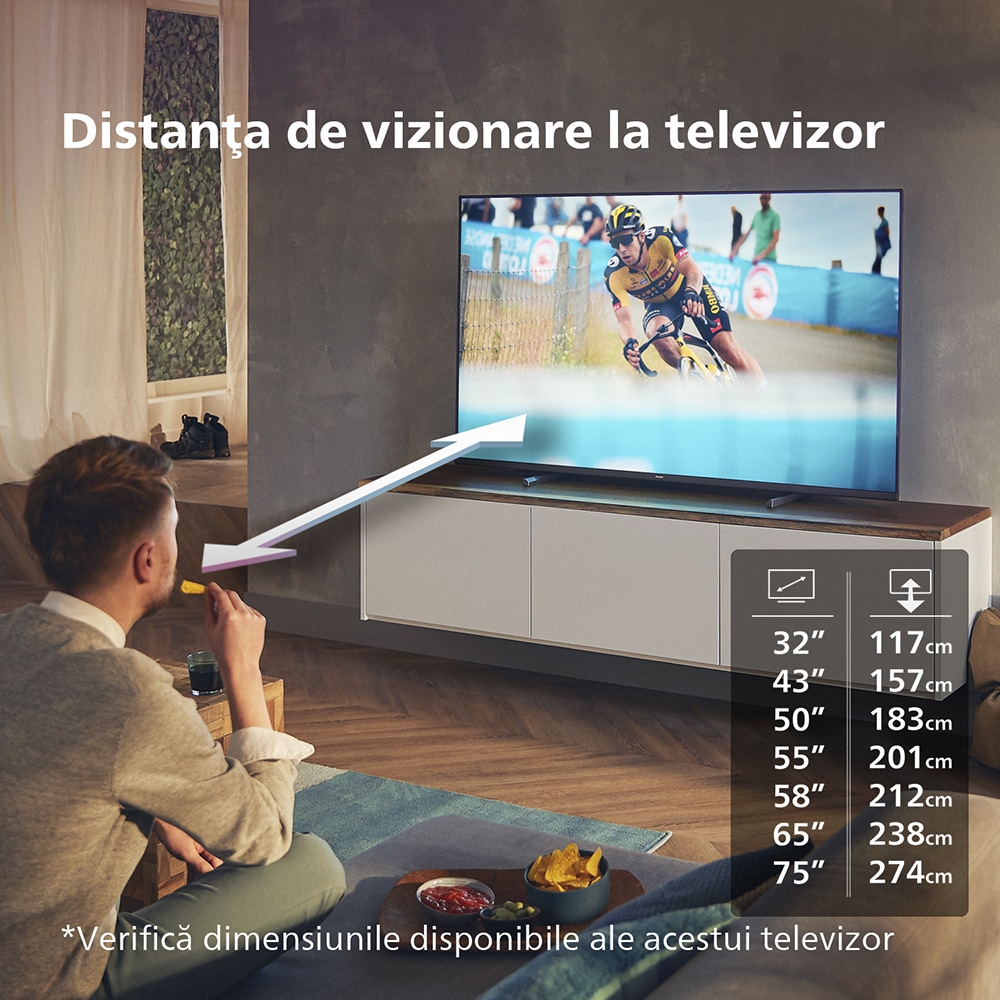 Televizor LED Smart PHILIPS 55PUS7608, Ultra HD 4K, HDR10, 139cm