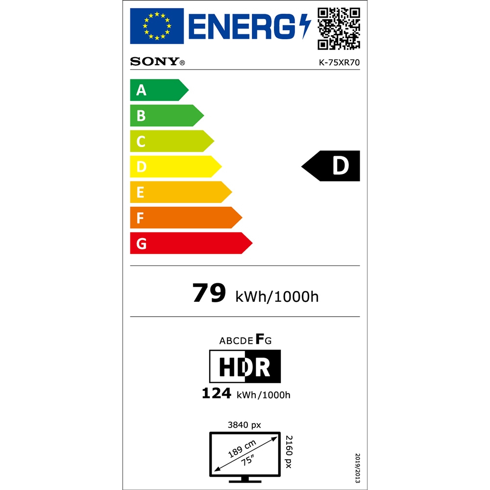 Televizor QLED Smart SONY Bravia 7 K75XR70PAEP, Ultra HD 4K, HDR, 189 cm