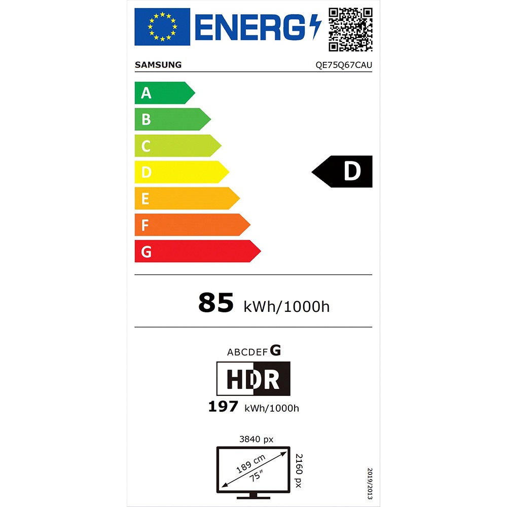 Televizor QLED Smart SAMSUNG 75Q67C, Ultra HD 4K, HDR, 189 cm