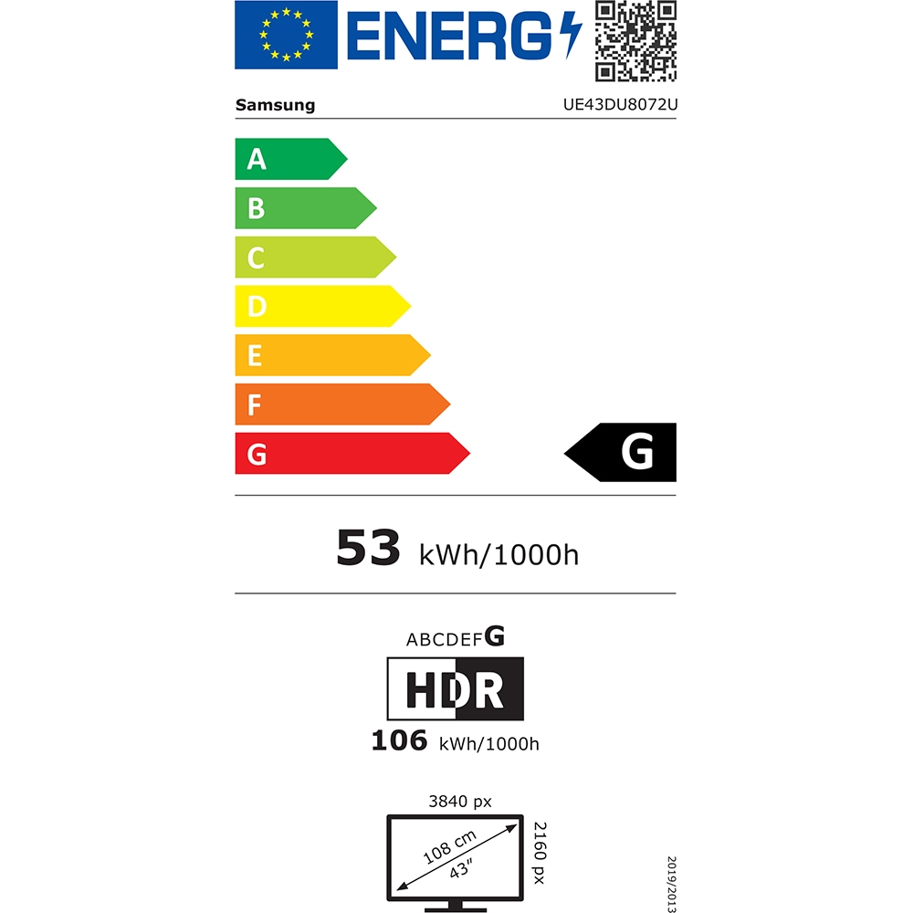 Televizor LED Smart SAMSUNG 43DU8072, Ultra HD 4K, HDR, 108cm