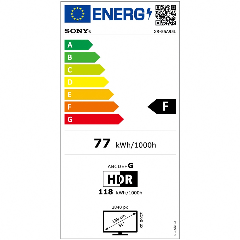 Televizor OLED Smart SONY BRAVIA XR 55A95L, Ultra HD 4K, HDR, 139cm