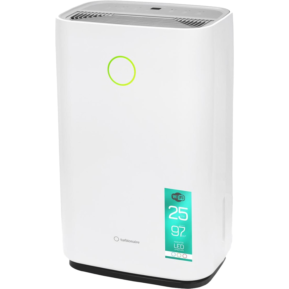 Dezumidificator aer Turbionaire SENSO 25, 25l/zi, 250W, Wi-Fi, 45dB, 180 m/h, Timer, alb