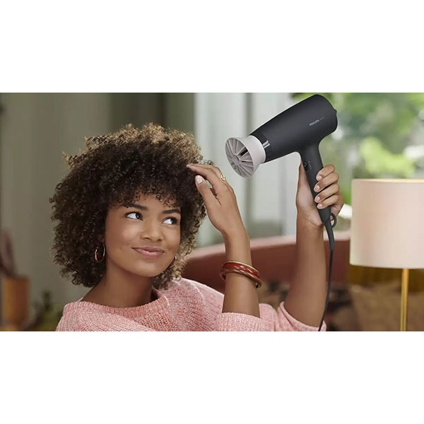 Uscator de par PHILIPS Series 3000 BHD302/30, 3 viteze, 3 trepte temperatura, 1600W, negru