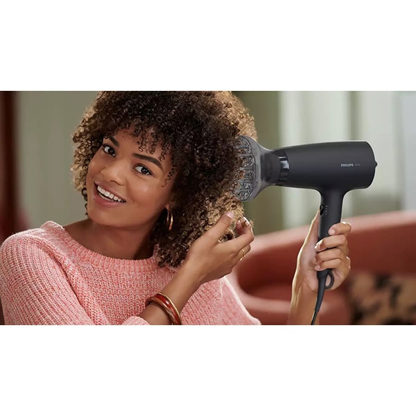Uscator de par PHILIPS Series 3000 BHD302/30, 3 viteze, 3 trepte temperatura, 1600W, negru