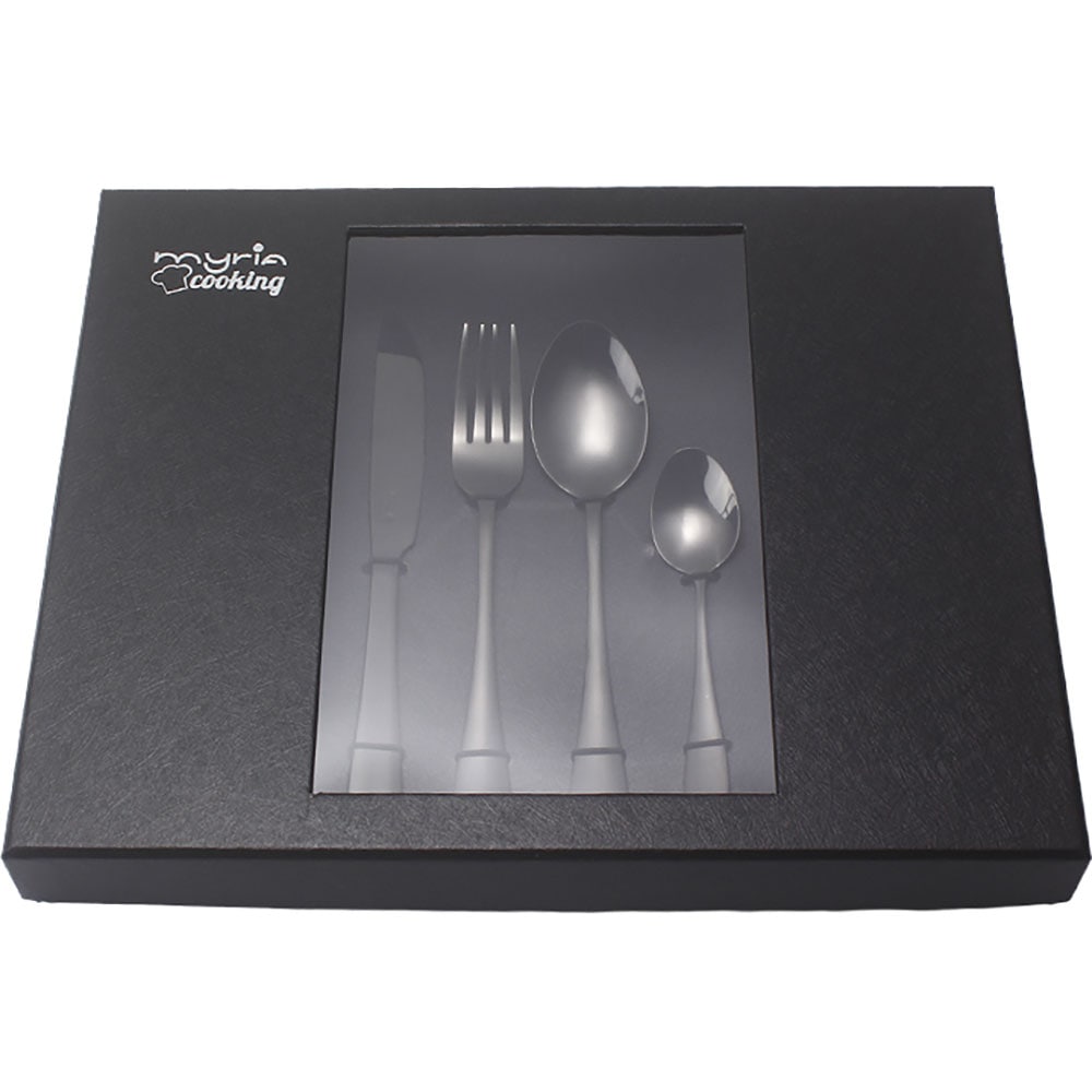 Set tacamuri MYRIA MC4014BK 24 piese, inox, negru