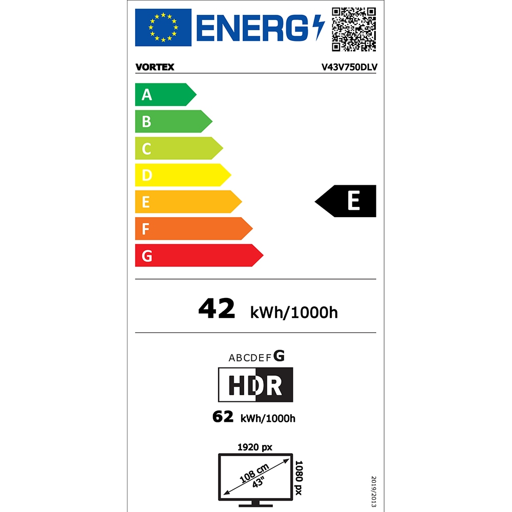Televizor LED Smart VORTEX V43V750DLV, Full HD, 109cm
