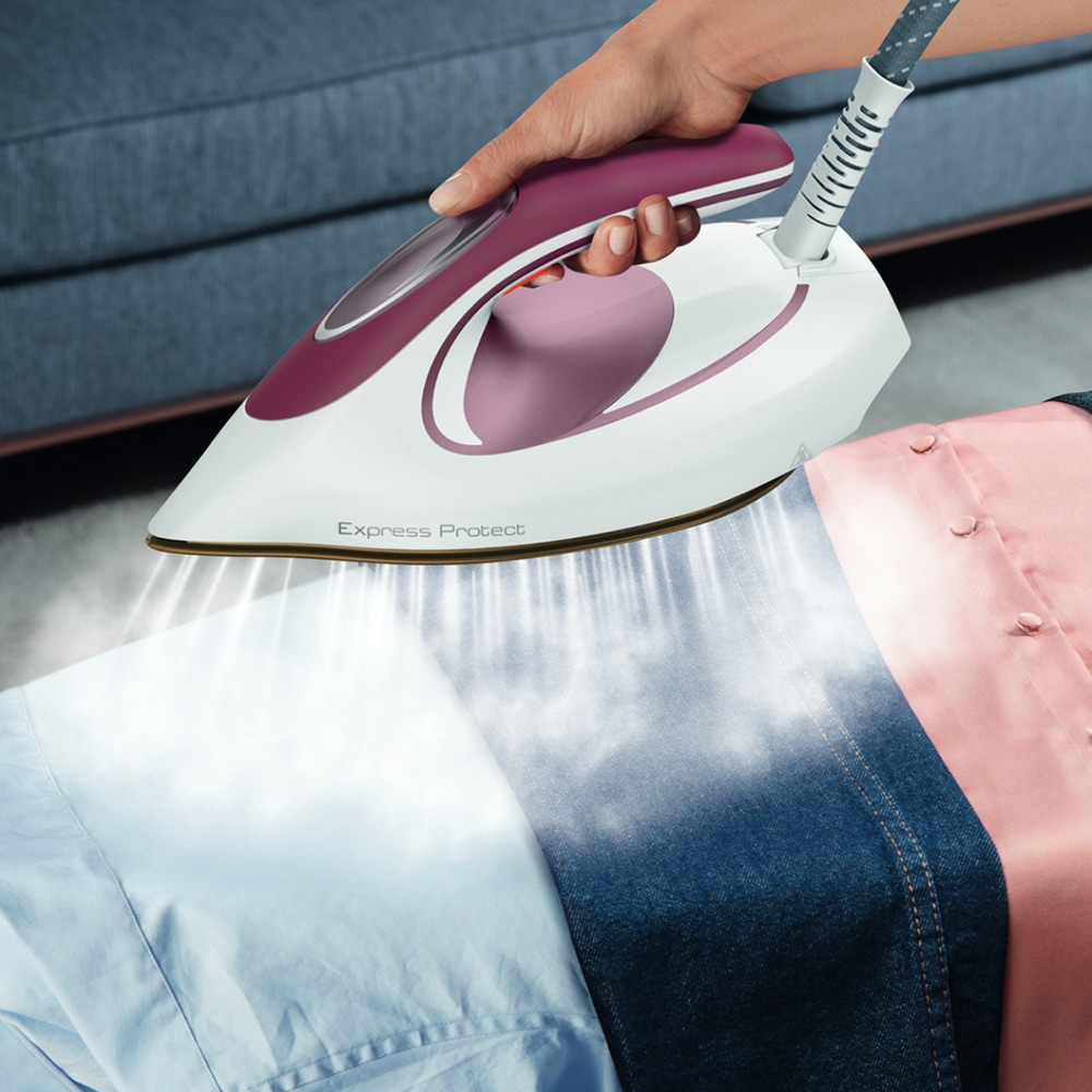 Statie de calcat TEFAL Express Protect SV9201E0, 2800W, 530g/min, 1.8l, talpa Durilium AirGlide, mov-alb