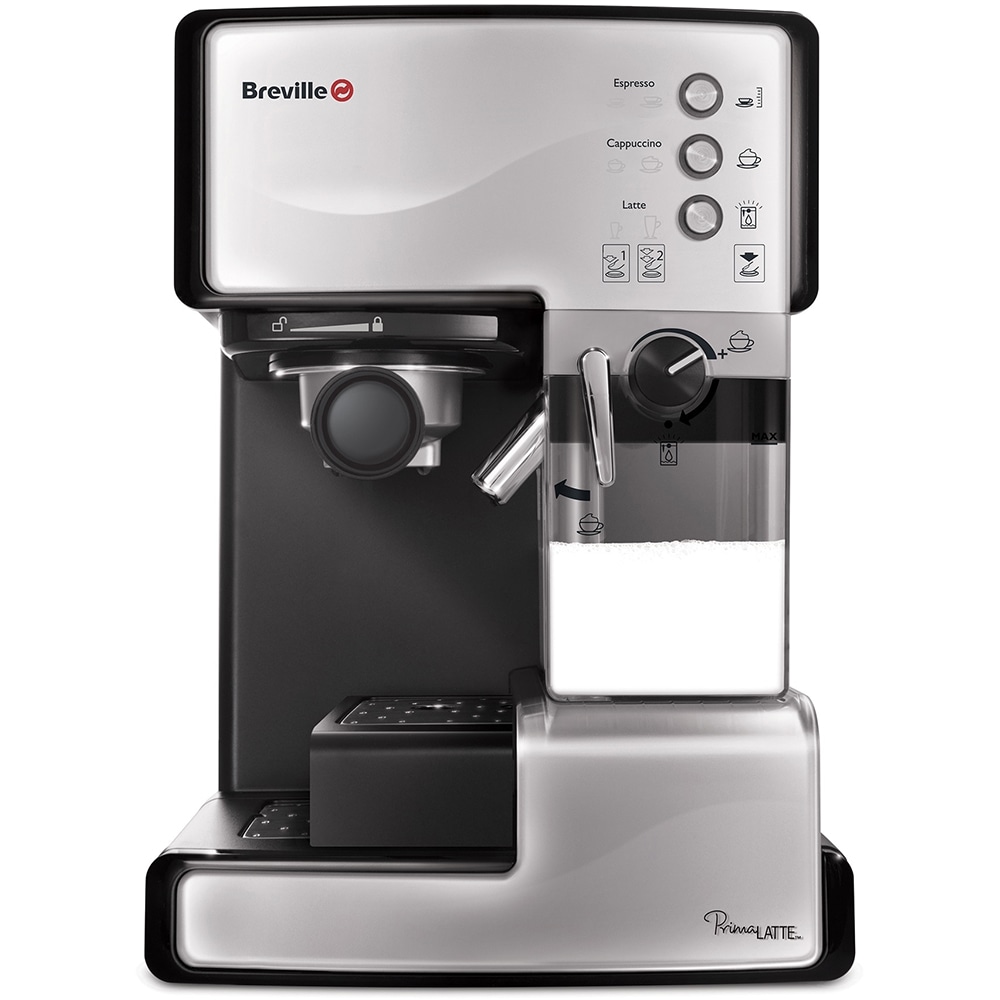 Espressor manual BREVILLE Prima Latte VCF045X-01, 1.5l, 15 bar, negru-argintiu