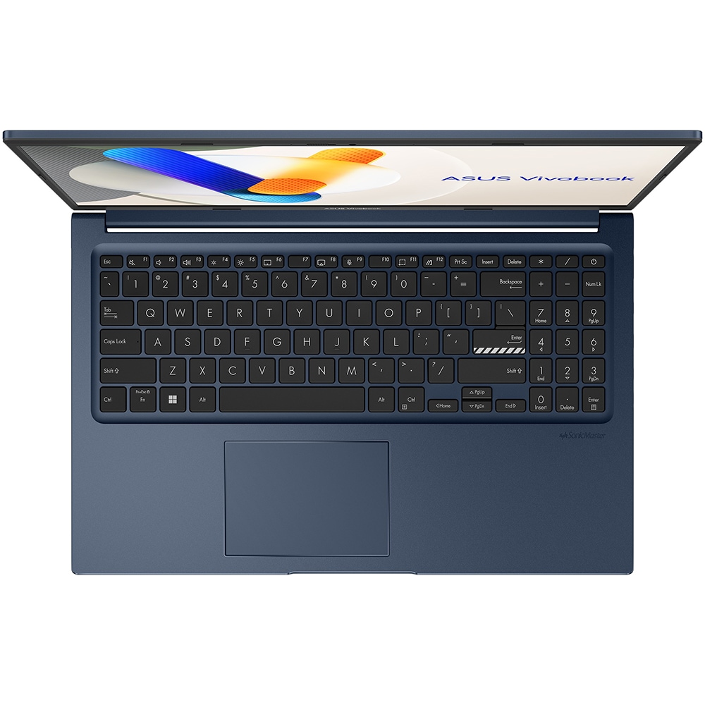 Laptop ASUS VivoBook 15 R1504VA-BQ2193W, Intel Core i3-1315U pana la 4.5GHz, 15.6" Full HD, 8GB, SSD 512GB, Intel UHD Graphics, Windows 11 Home, Quiet Blue