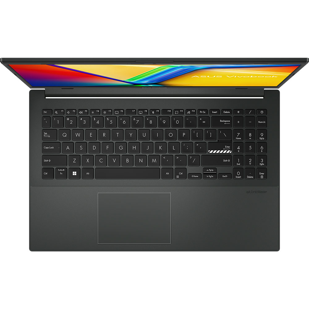 Laptop ASUS Vivobook Go 15 L1504FA-BQ611, AMD Ryzen 5 7520U pana la 4.3GHz, 15.6" Full HD, 8GB, SSD 512GB, AMD Radeon 610M, Free Dos, Mixed Black
