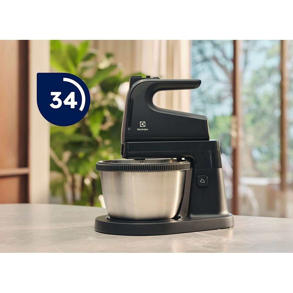 Mixer cu bol ELECTROLUX ESM4B, 3.5l, 500W, 5 trepte viteza, negru-argintiu