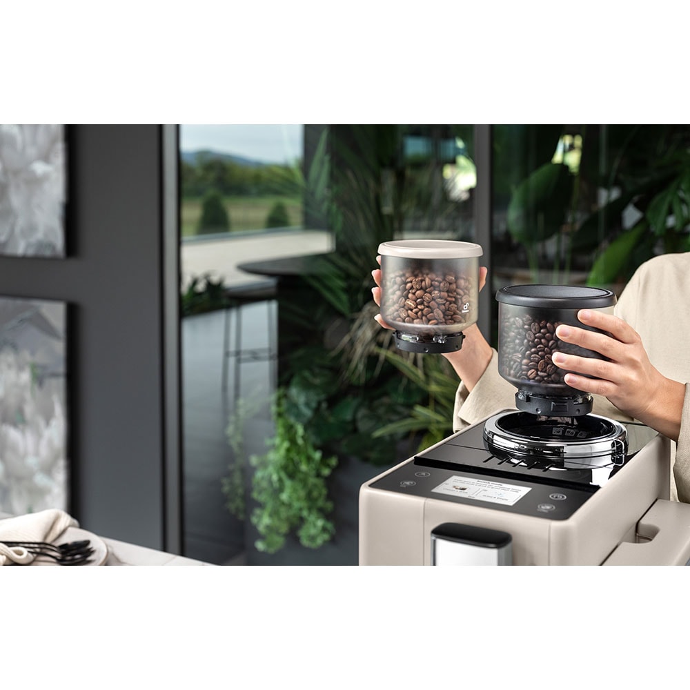 Espressor automat DELONGHI Rivelia EXAM440.55.BG, 1.4l, 1450W, 19 bar, crem-negru
