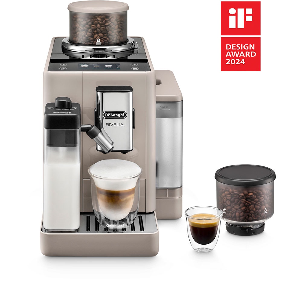 Espressor automat DELONGHI Rivelia EXAM440.55.BG, 1.4l, 1450W, 19 bar, crem-negru