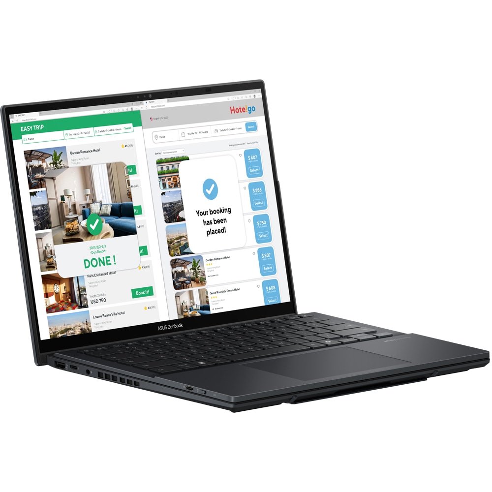 Laptop ASUS Zenbook Duo OLED UX8406CA-PZ166X, Intel Core Ultra 9 285H pana la 5.4GHz, 14" 3K Touch, 32GB, SSD 1TB, Intel Arc Graphics, Windows 11 Pro, Inkwell Gray
