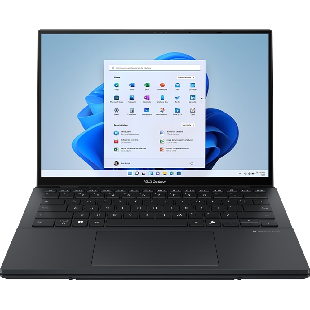 Laptop ASUS Zenbook Duo OLED UX8406CA-PZ166X, Intel Core Ultra 9 285H pana la 5.4GHz, 14" 3K Touch, 32GB, SSD 1TB, Intel Arc Graphics, Windows 11 Pro, Inkwell Gray