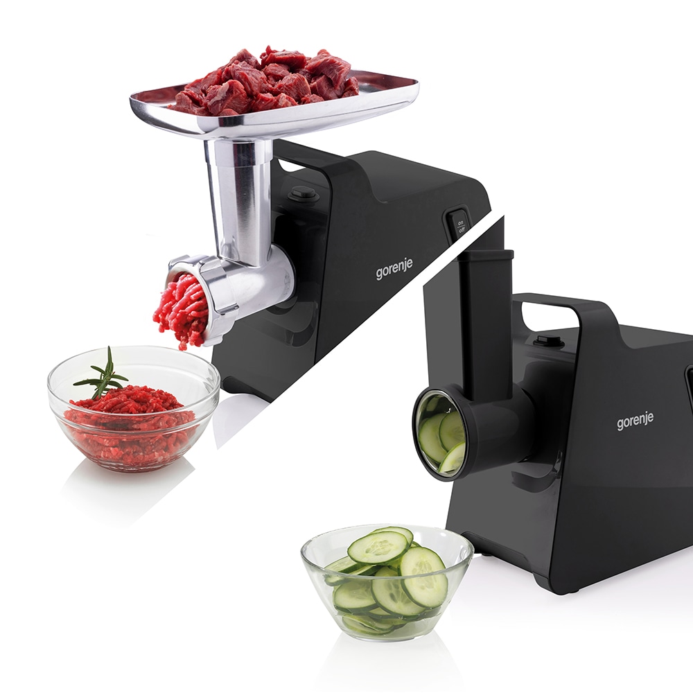 Masina de tocat carne GORENJE MG2001SB, 2.6kg/min, 2000W, accesoriu carnati/radere/feliere, negru