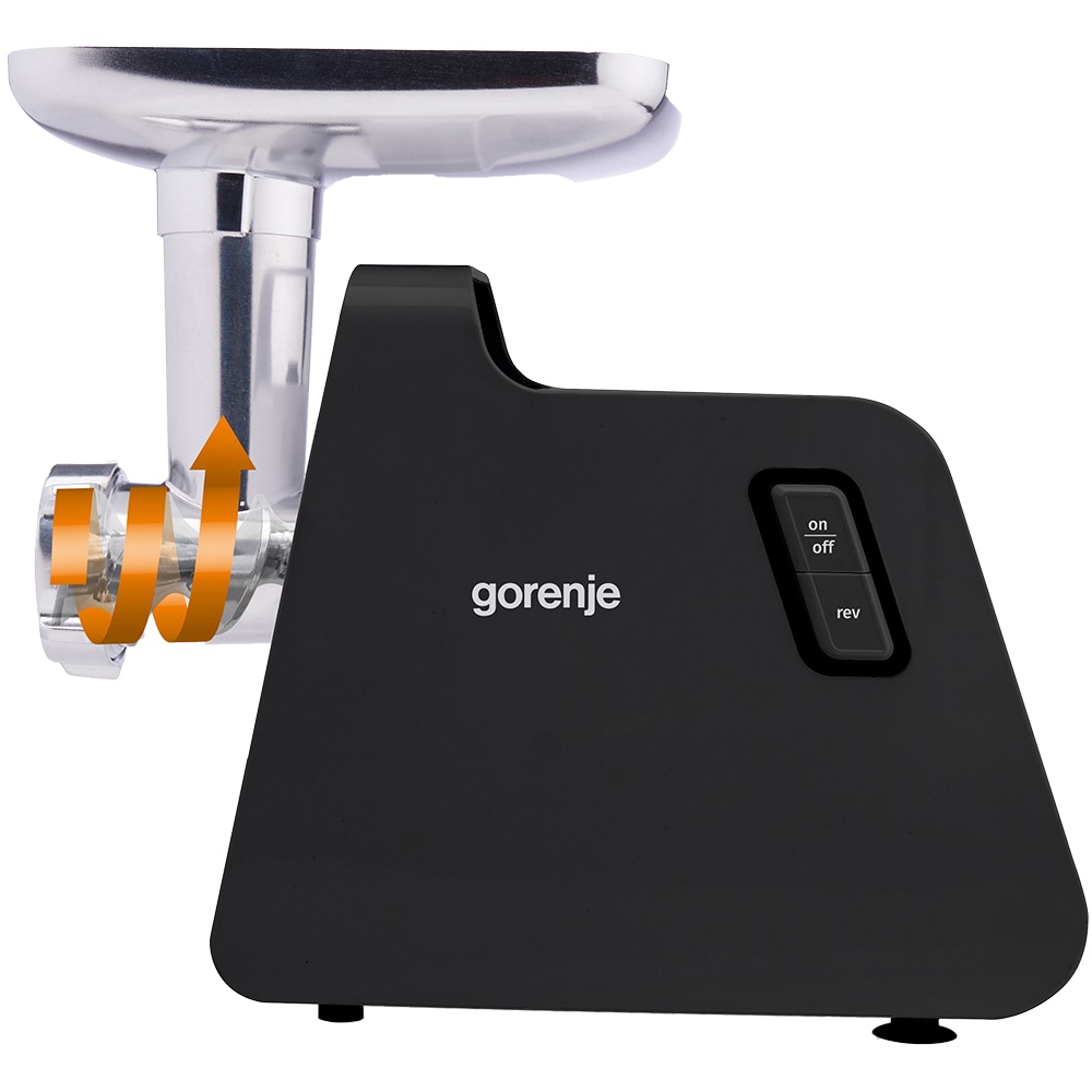 Masina de tocat carne GORENJE MG2001SB, 2.6kg/min, 2000W, accesoriu carnati/radere/feliere, negru