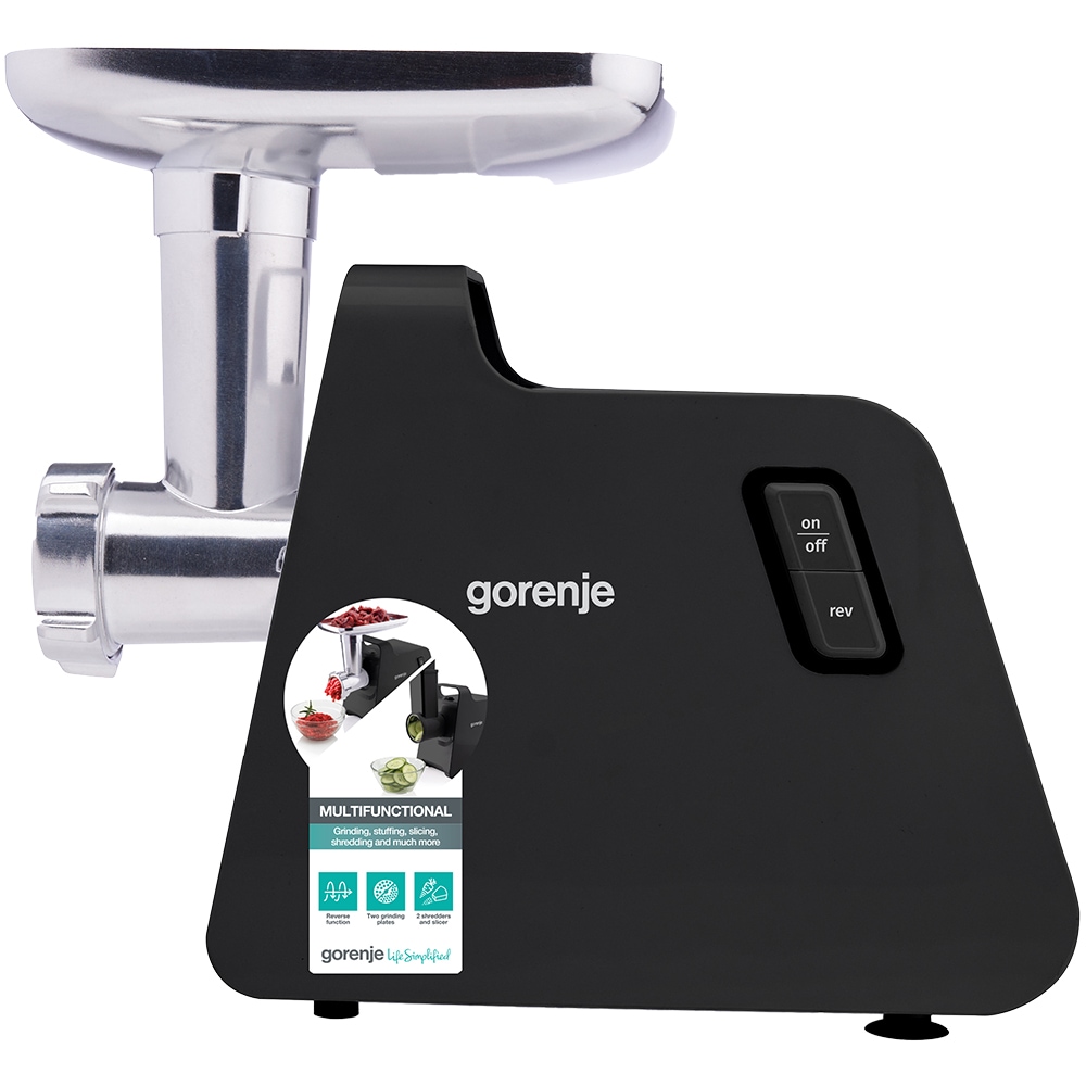 Masina de tocat carne GORENJE MG2001SB, 2.6kg/min, 2000W, accesoriu carnati/radere/feliere, negru