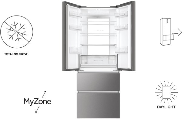 icecream88ページ Side By Side HAIER HB17FPAAA, No Frost, 446 l, H 190 cm, Clasa E, inox