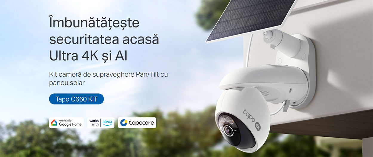Kit camera IP Wireless exterior TP-LINK Tapo C660, 8MP, 2160 p