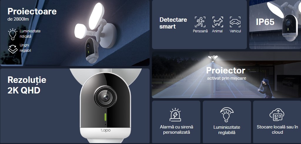 Camera IP Wireless TP-LINK Tapo C720 , 2K, 1440p, IR, Night Vision