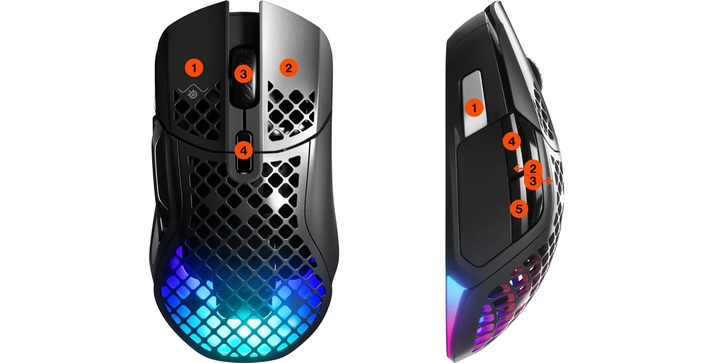 Mouse Gaming Wireless STEELSERIES Aerox 5 Wireless, Dual-Mode