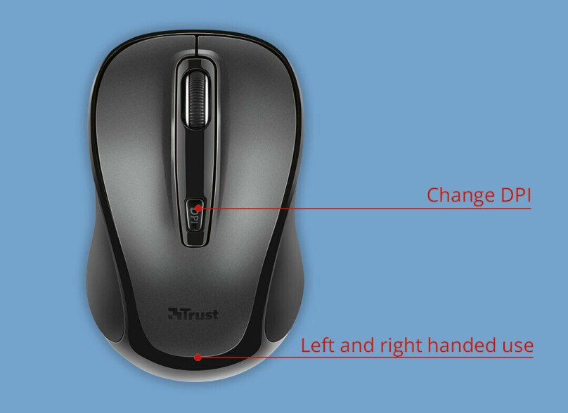 TRUST BASICS (24658) - MOUSE WIRELESS 1600 DPI - Nonsoloinformatica